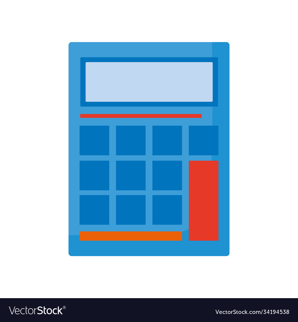 Calculator math device flat style icon