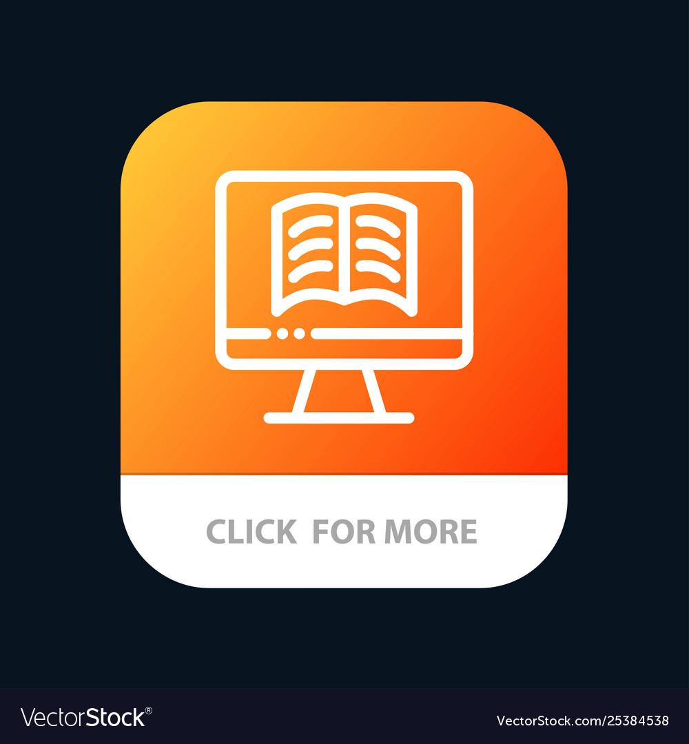 Computer book ontechnology mobile app button vector image Computer book ontechnology mobile app button