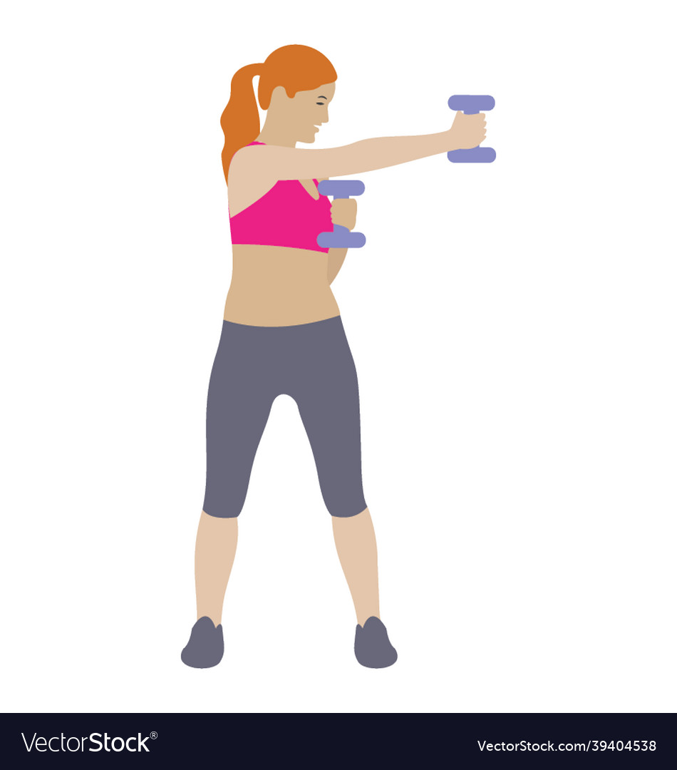 Dumbbells exercise Royalty Free Vector Image - VectorStock