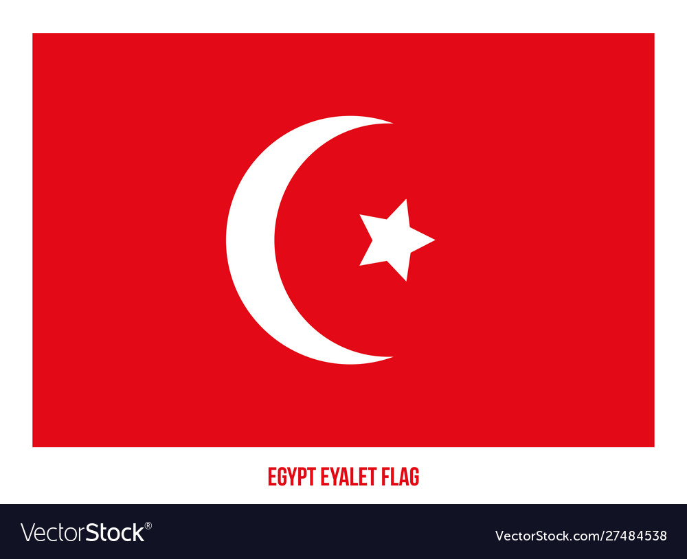 Egypt Eyalet 1517 1867 Flag Waving On White Vector Image