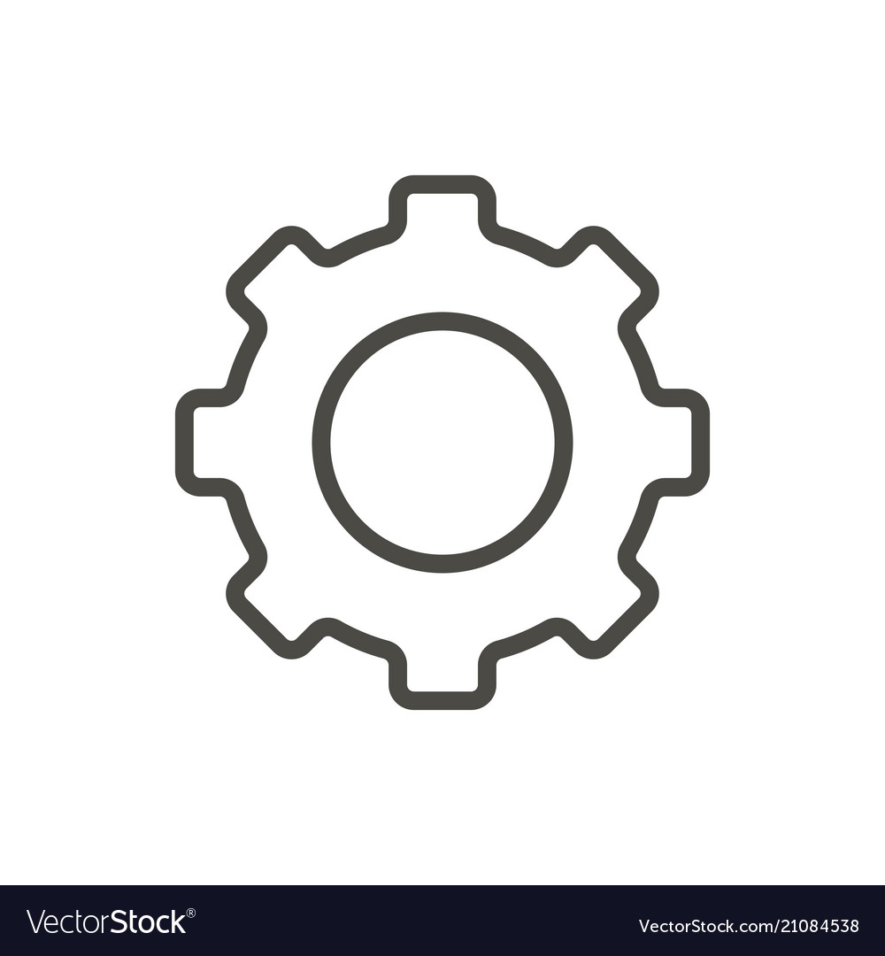 Gear Icon Line Symbol Royalty Free Vector Image