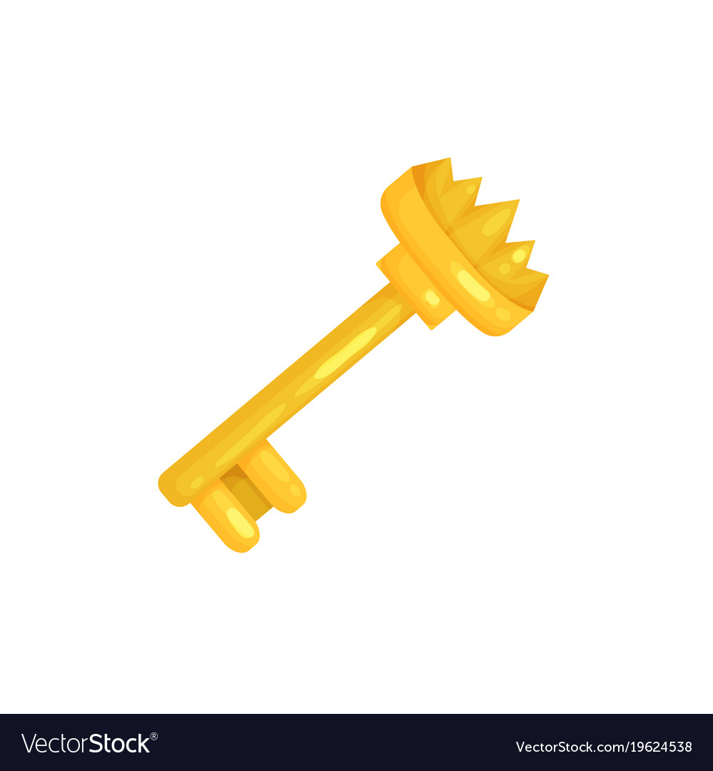 Golden vintage old key