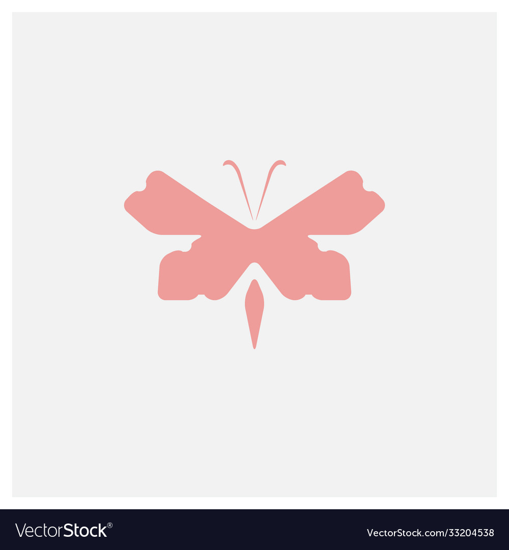 Isometric butterfly cute logo design Royalty Free Vector