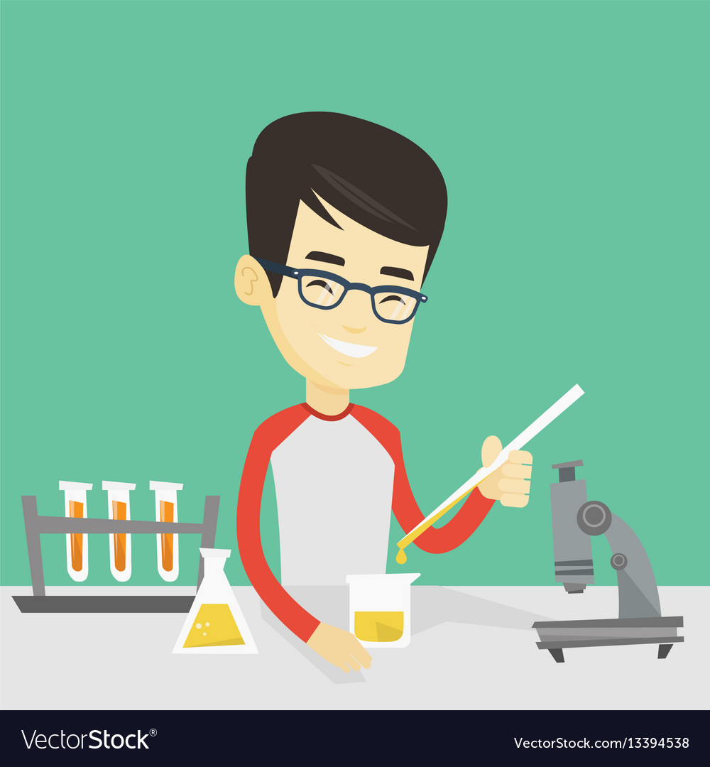 Student Working At Laboratory Class Royalty Free Vector