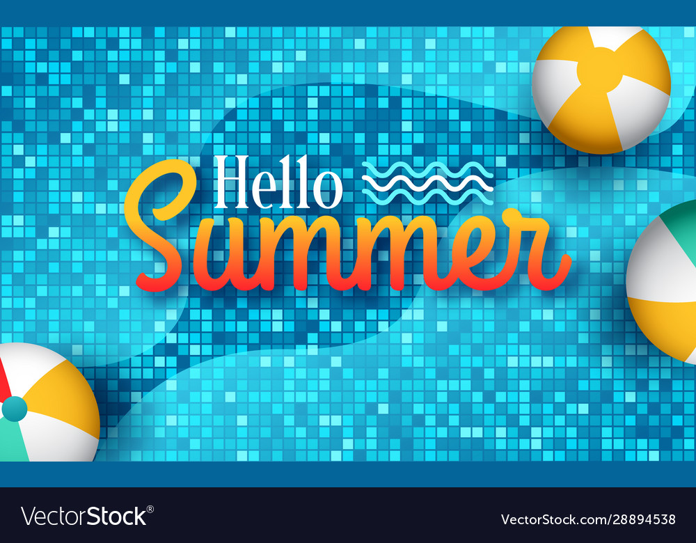Summer holidays top view swimming pool vector image Summer holidays top view swimming pool