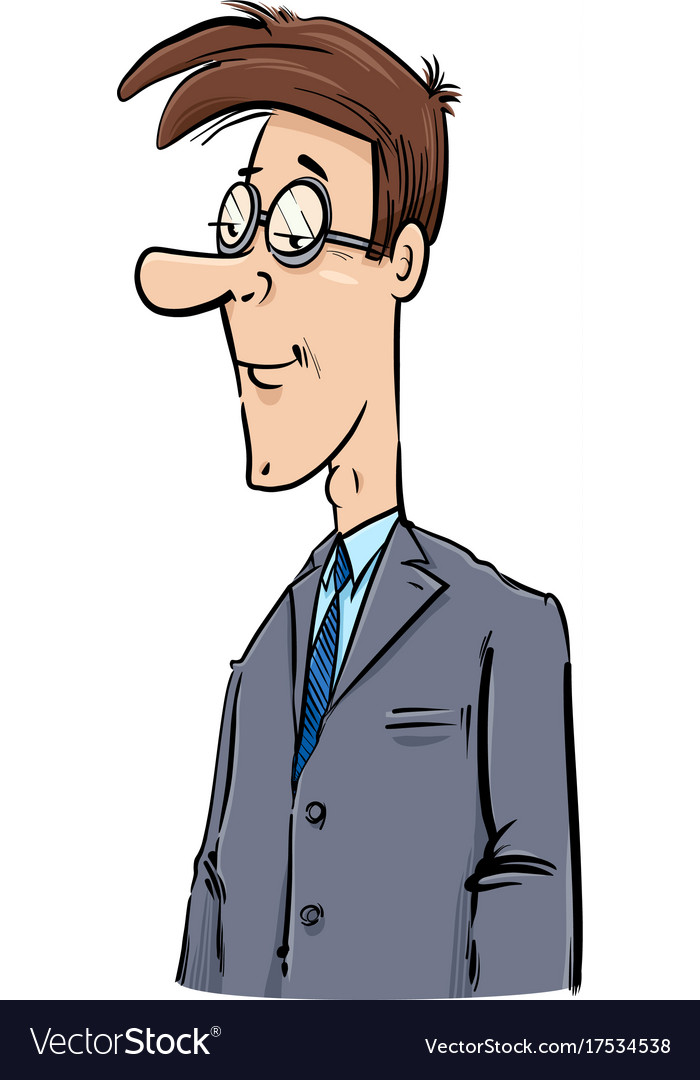 Young Businessman Caricature Drawing Royalty Free Vector