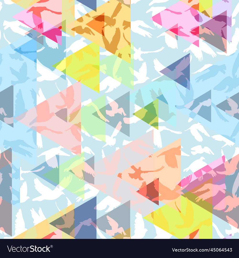 Abstrakte Dreiecke Tauben und Tauben Silhouette vector image Abstrakte Dreiecke Tauben und Tauben Silhouette