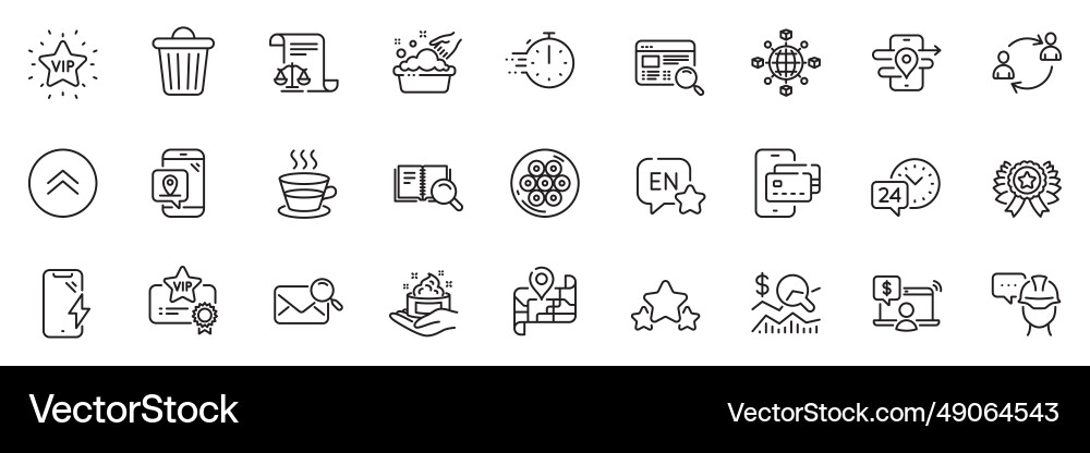 Icons pack as vip certificate legal documents Vector Image