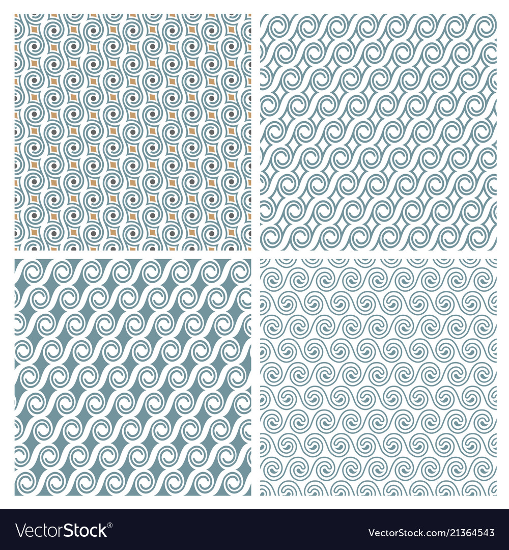 Set of four delicate seamless elegant patterns vector image Set of four delicate seamless elegant patterns