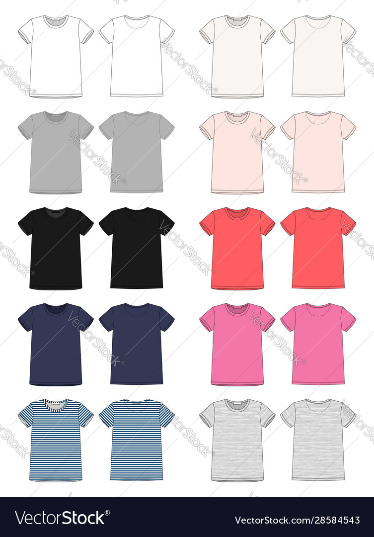 Set Technical Sketch Unisex T-shirt Design Vector Image