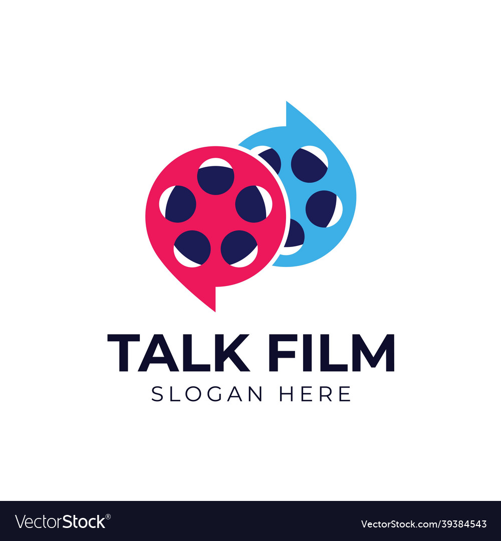 Talk film movie logo template Royalty Free Vector Image