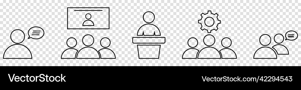Workshop line icon set Royalty Free Vector Image