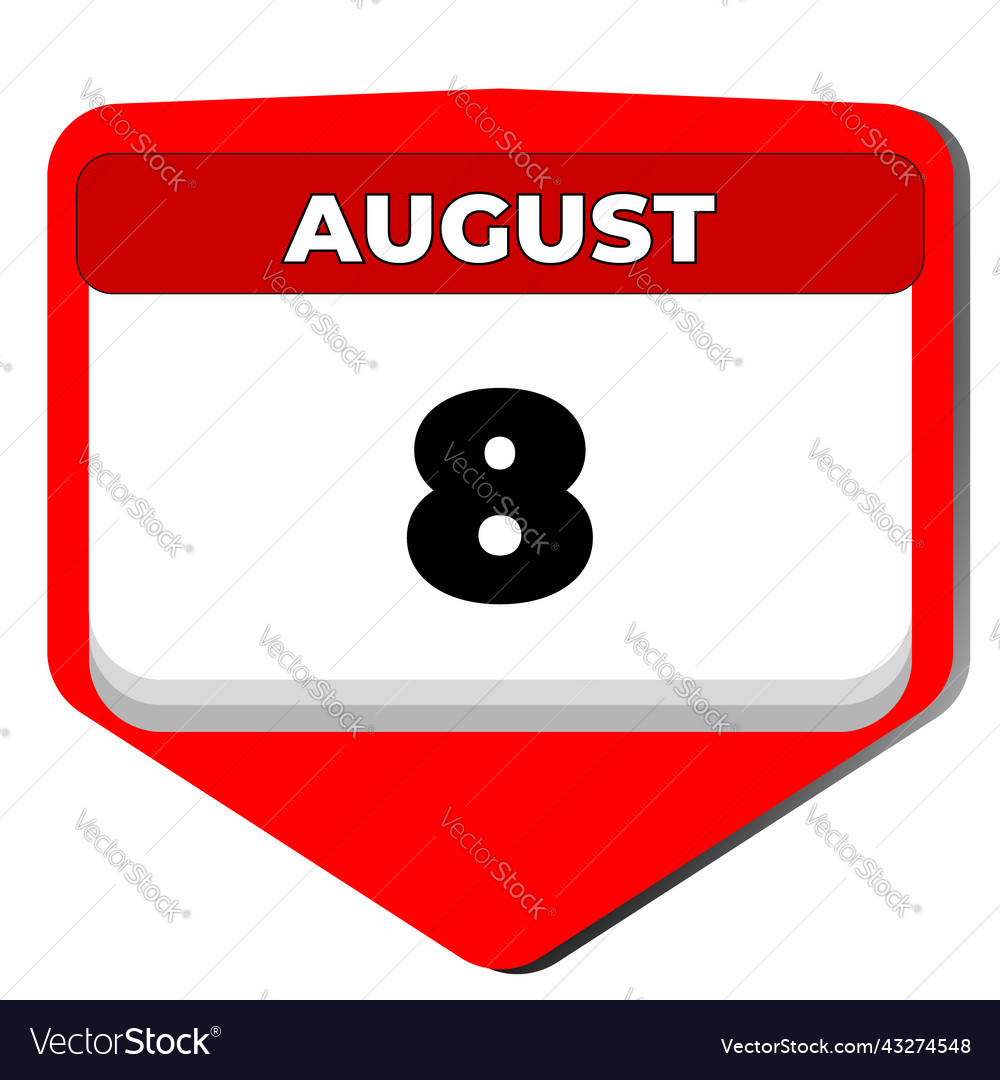 8 august icon calendar day date