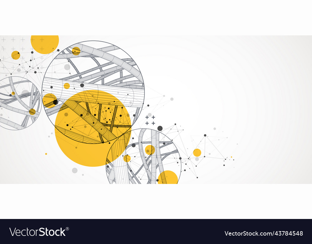 Abstract background with a wireframe dynamic Vector Image