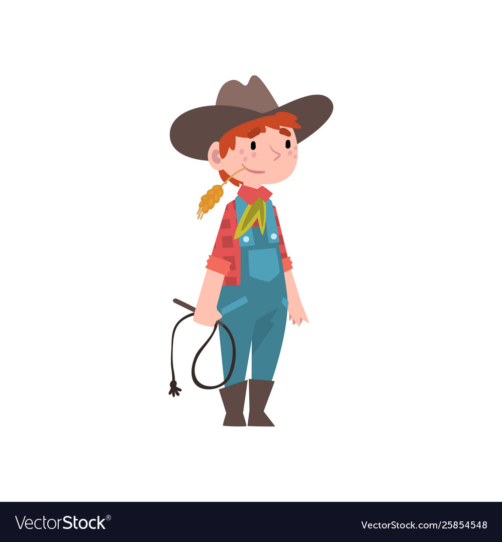Cute boy dressed as cowboy kids future profession Vector Image Cute boy dressed as cowboy kids future profession Vector Image