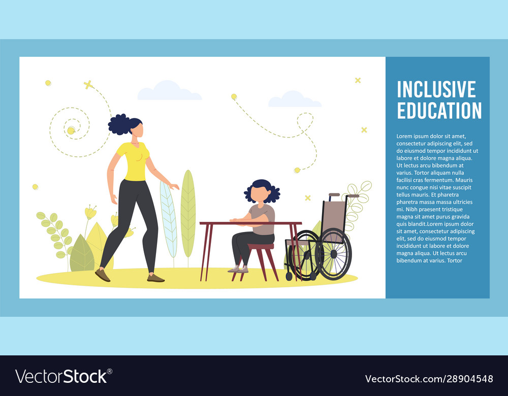 Disabled schoolchild education brochure Royalty Free Vector