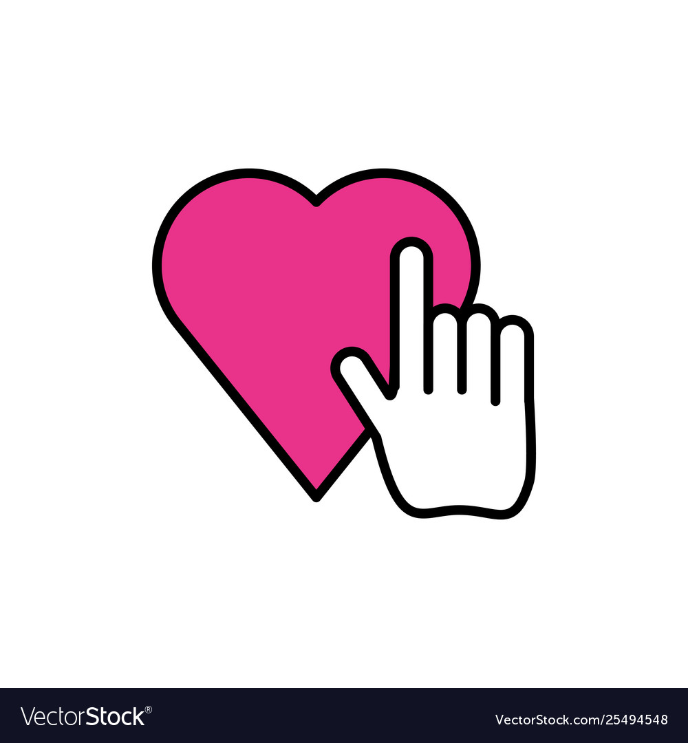 Hand cursor index with heart