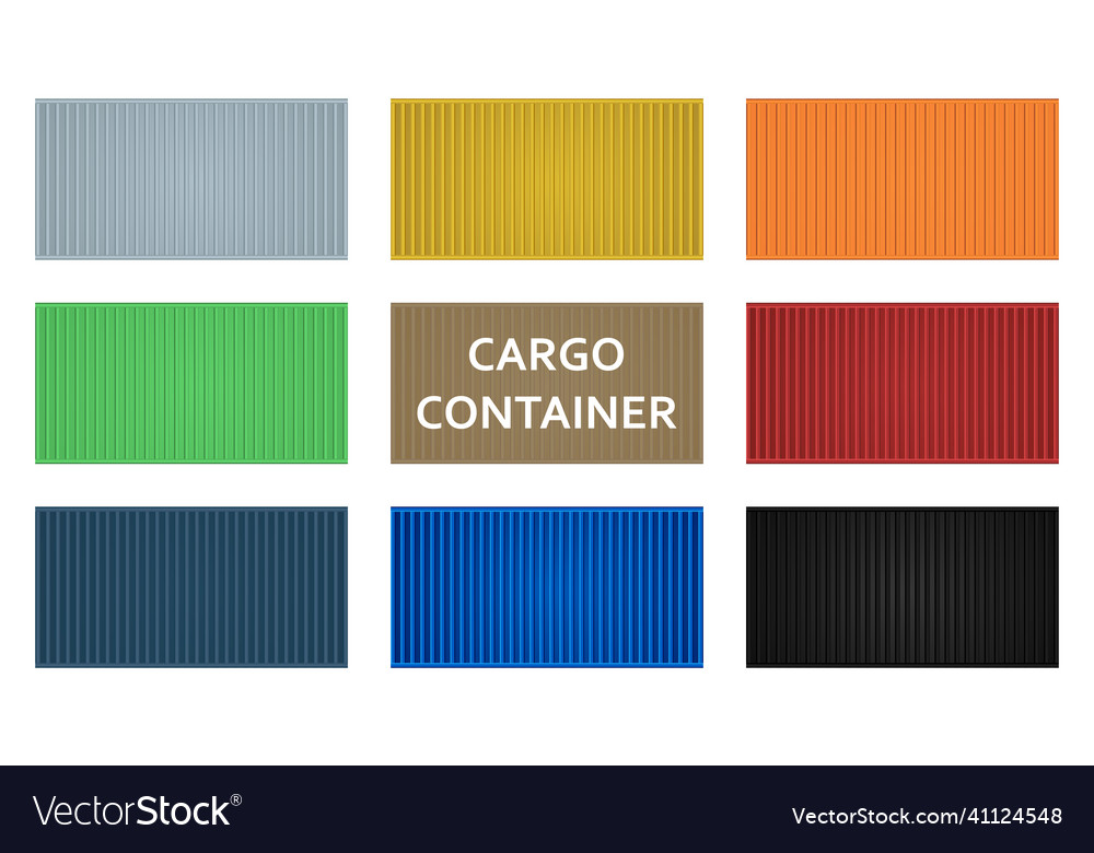 Set of 9 patterns background cargo containers
