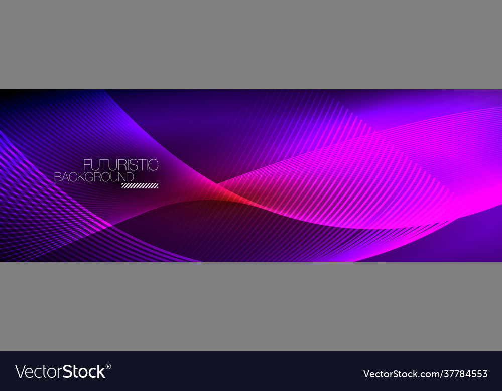 Abstract neon glowing light in dark with waves Vector Image