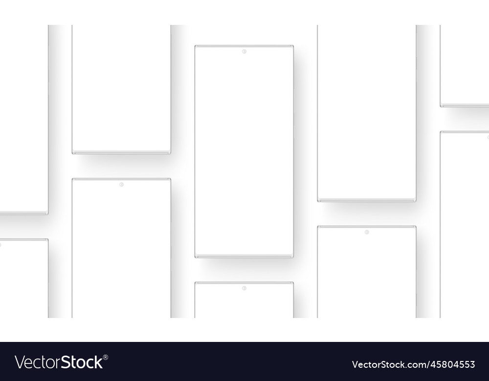 Clay frameless phones mockups for showing apps Vector Image