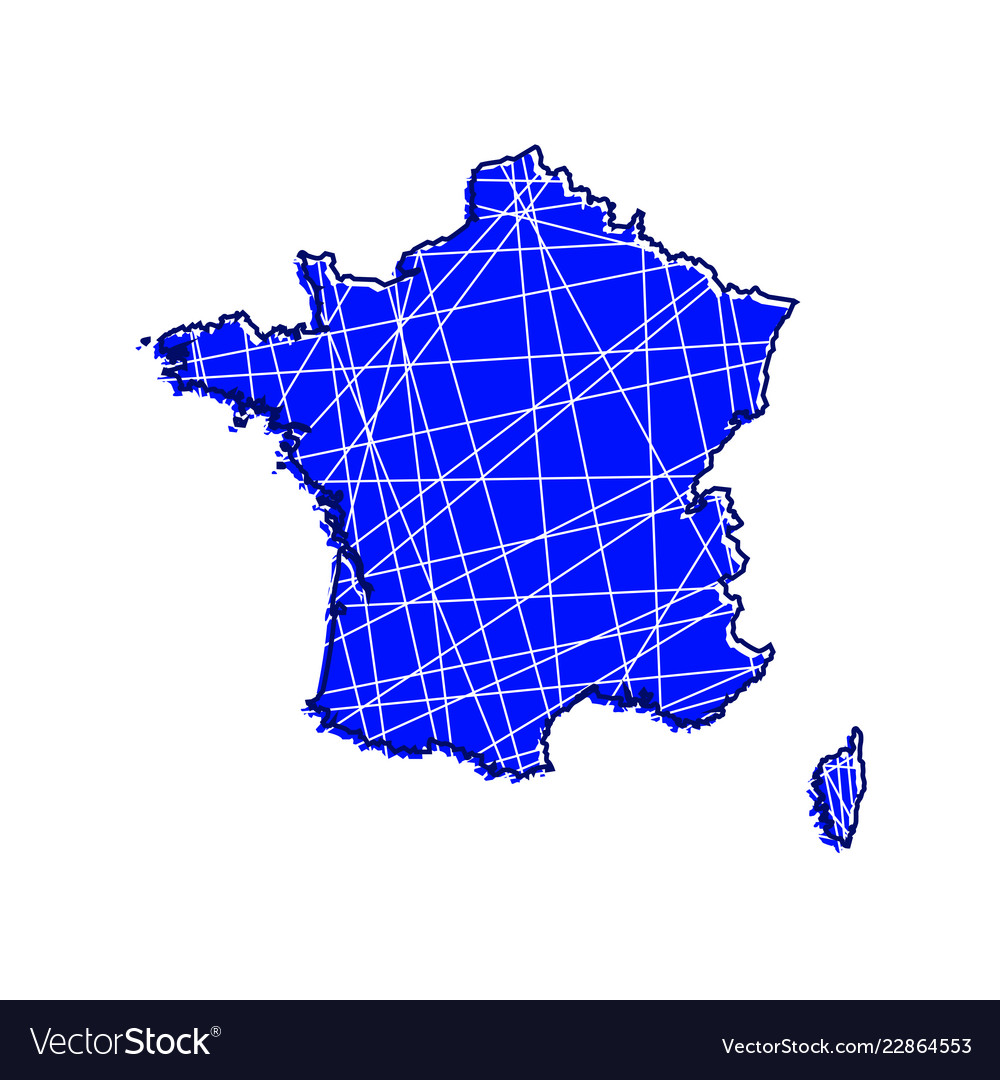 Colored france map Royalty Free Vector Image - VectorStock