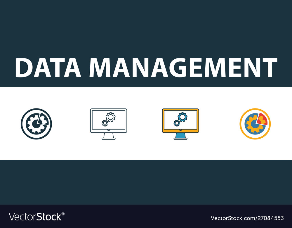 Datenverwaltungssymbol vier Elemente