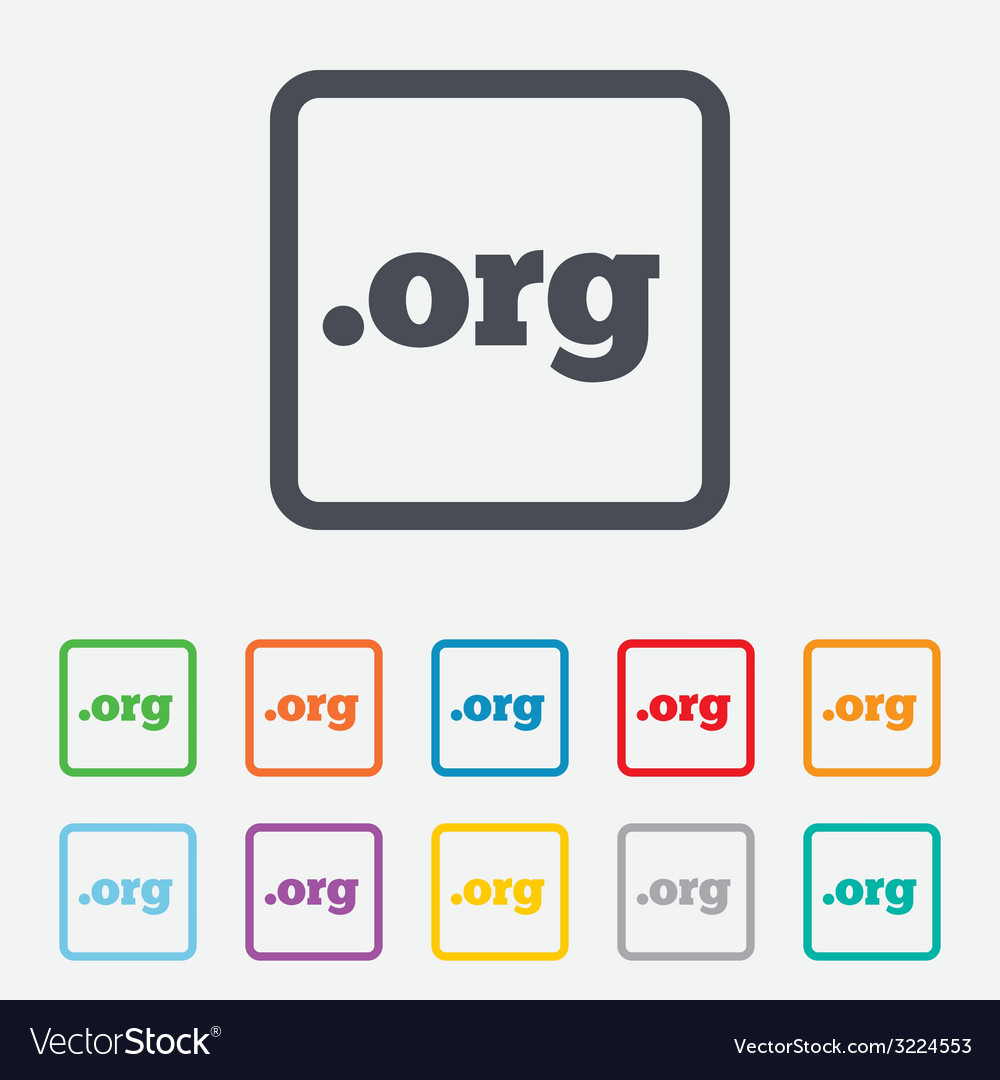 Domain org sign icon top-level internet Royalty Free Vector
