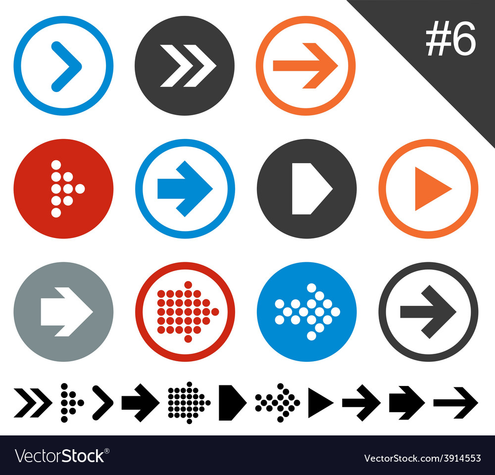 Flat arrow icons