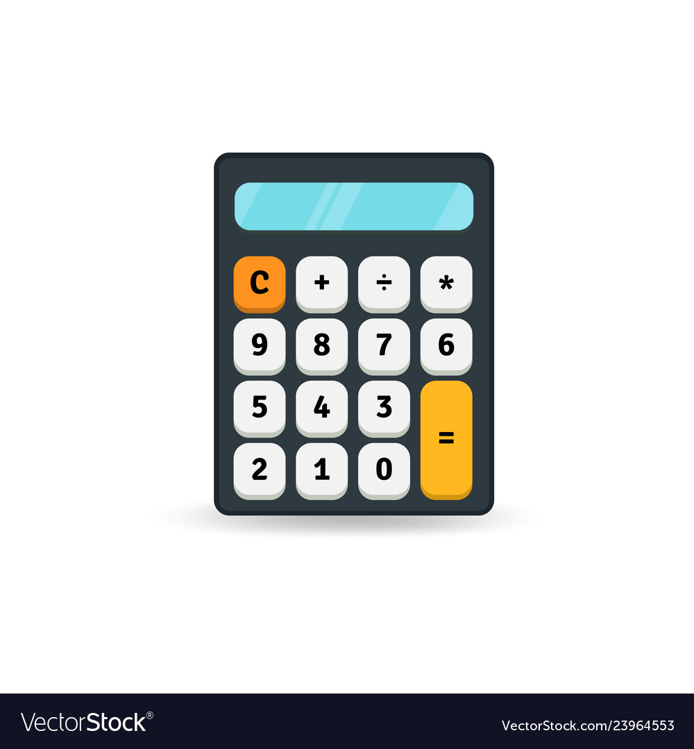 Simple flat calculator icon isolated on white