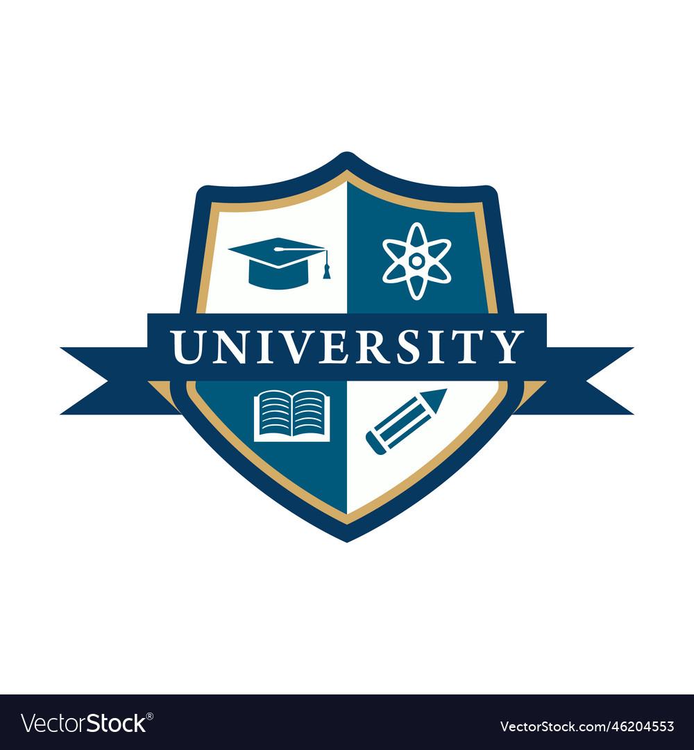 University college school badge logo Royalty Free Vector