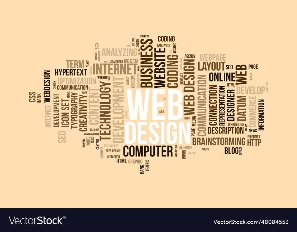 Word cloud background concept for web design Vector Image
