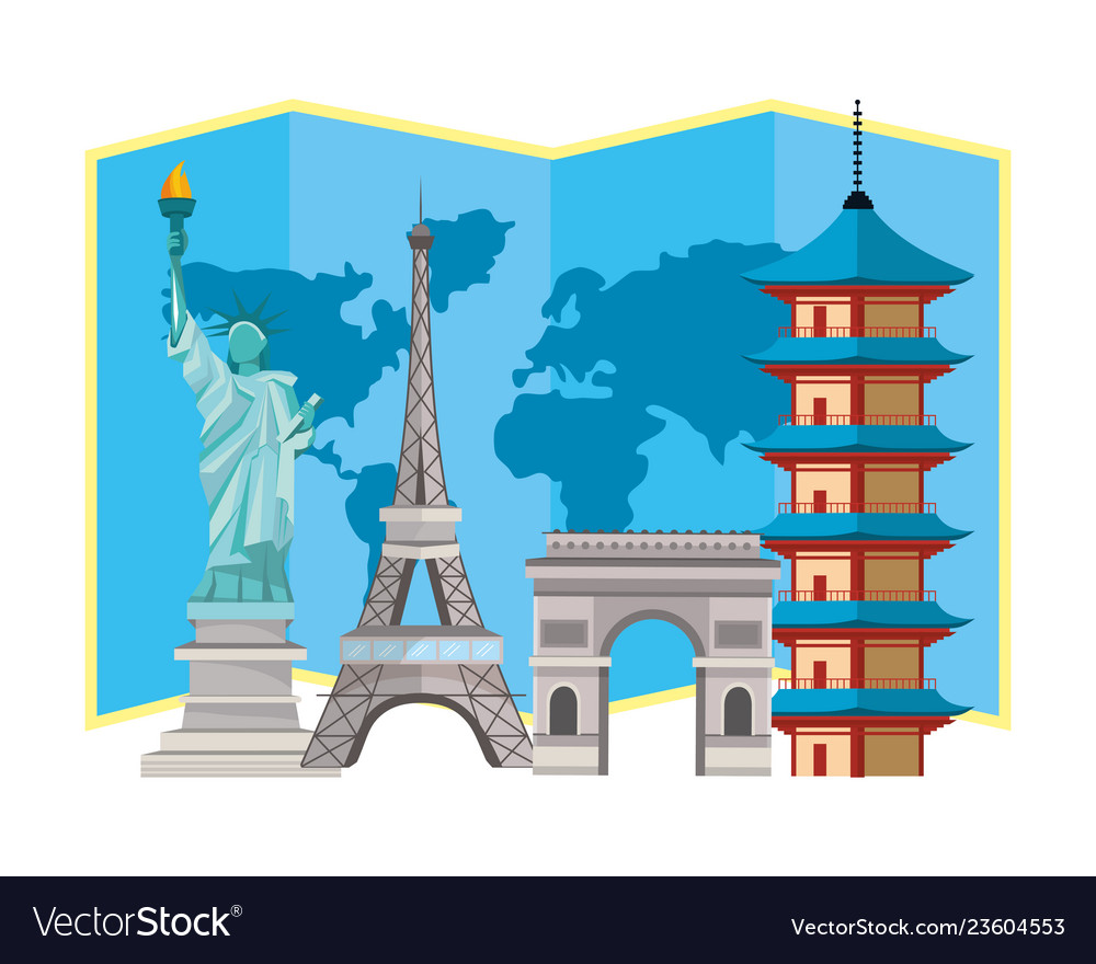 World landmarks icon Royalty Free Vector Image