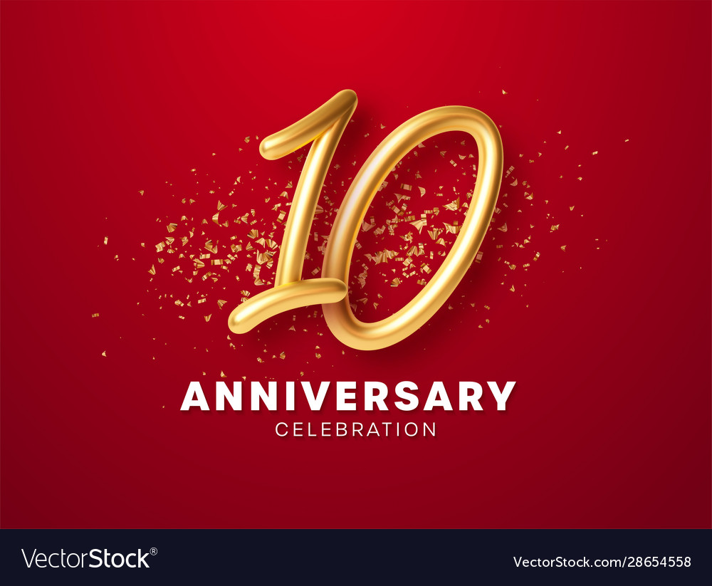 Anniversary celebration design with golden numbers vector image Anniversary celebration design with golden numbers