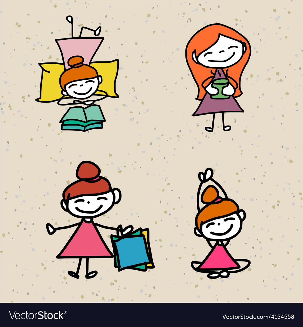 Cartoon character happy people