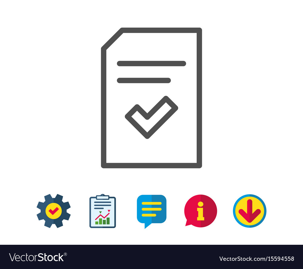 Checked document line icon file sign