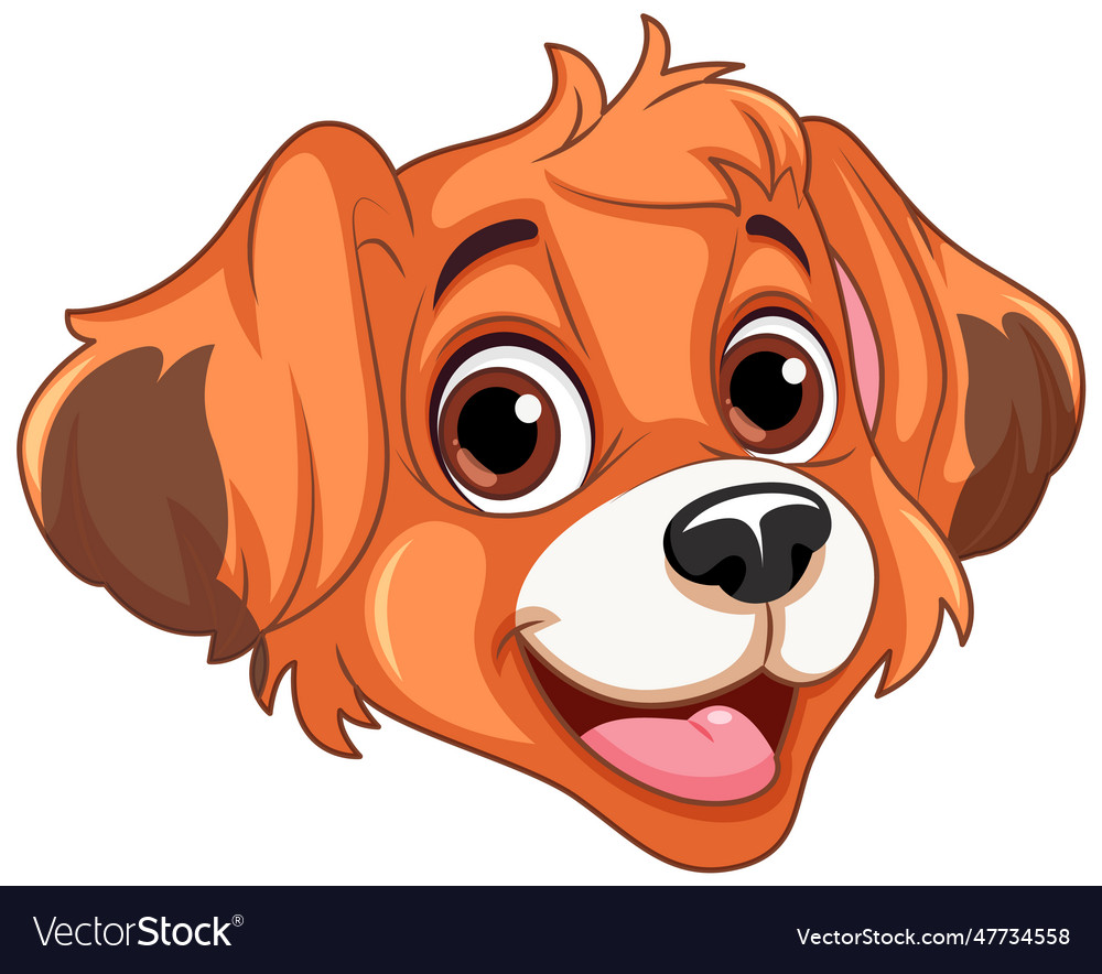 Cheerful dog face in cartoon style Royalty Free Vector Image