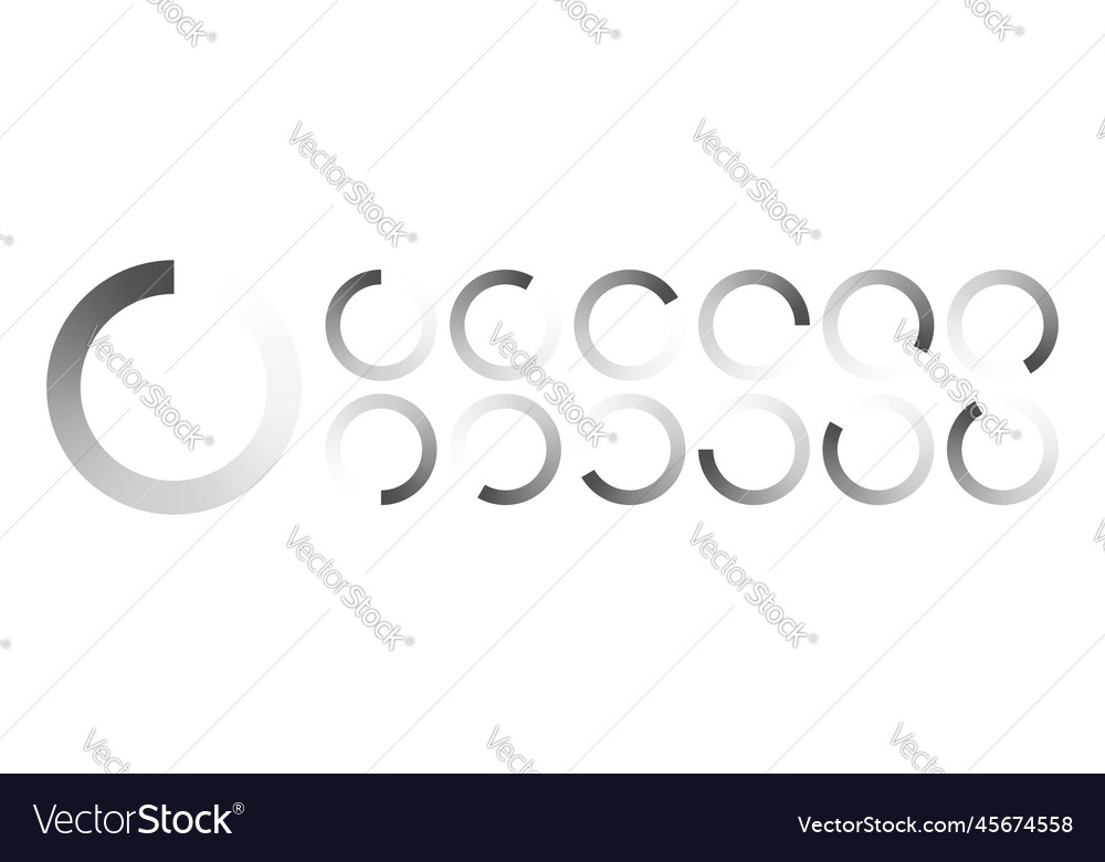Circular loading buffering icons vector image Circular loading buffering icons