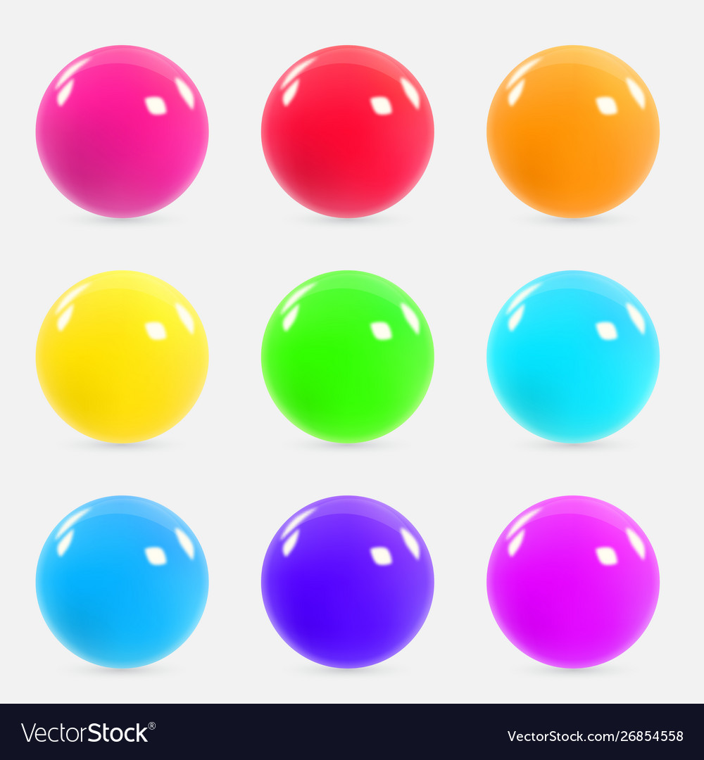 Colorful Realistic Spheres Royalty Free Vector Image