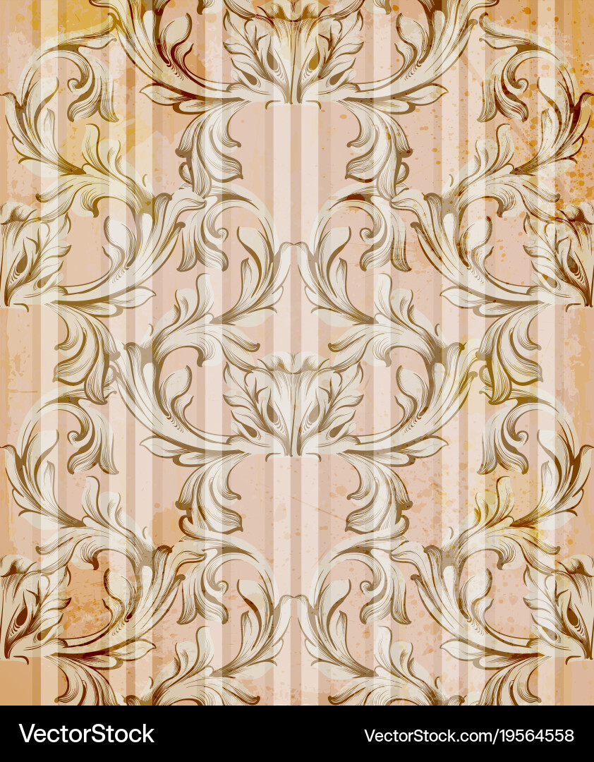 Damask ornament vintage background Royalty Free Vector Image