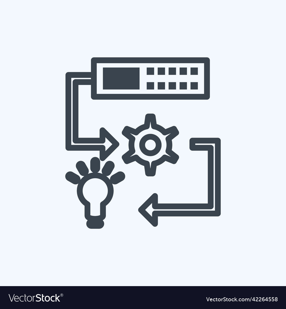 Icon machine learning suitable for data analytics vector image Icon machine learning suitable for data analytics