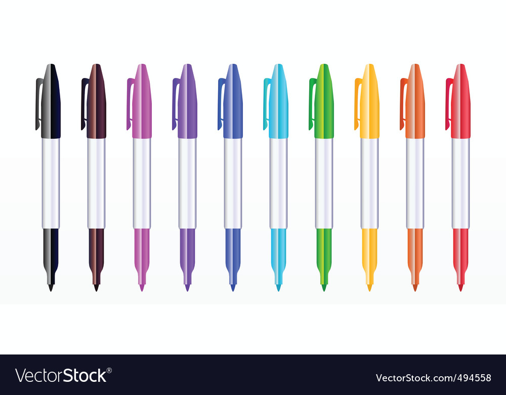 Markers set Royalty Free Vector Image - VectorStock