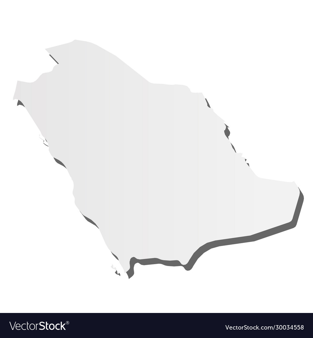 Saudi arabia - solid black silhouette map Vector Image