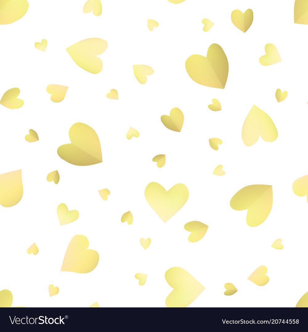 Seamless pattern background with yellow hearts Vector Image