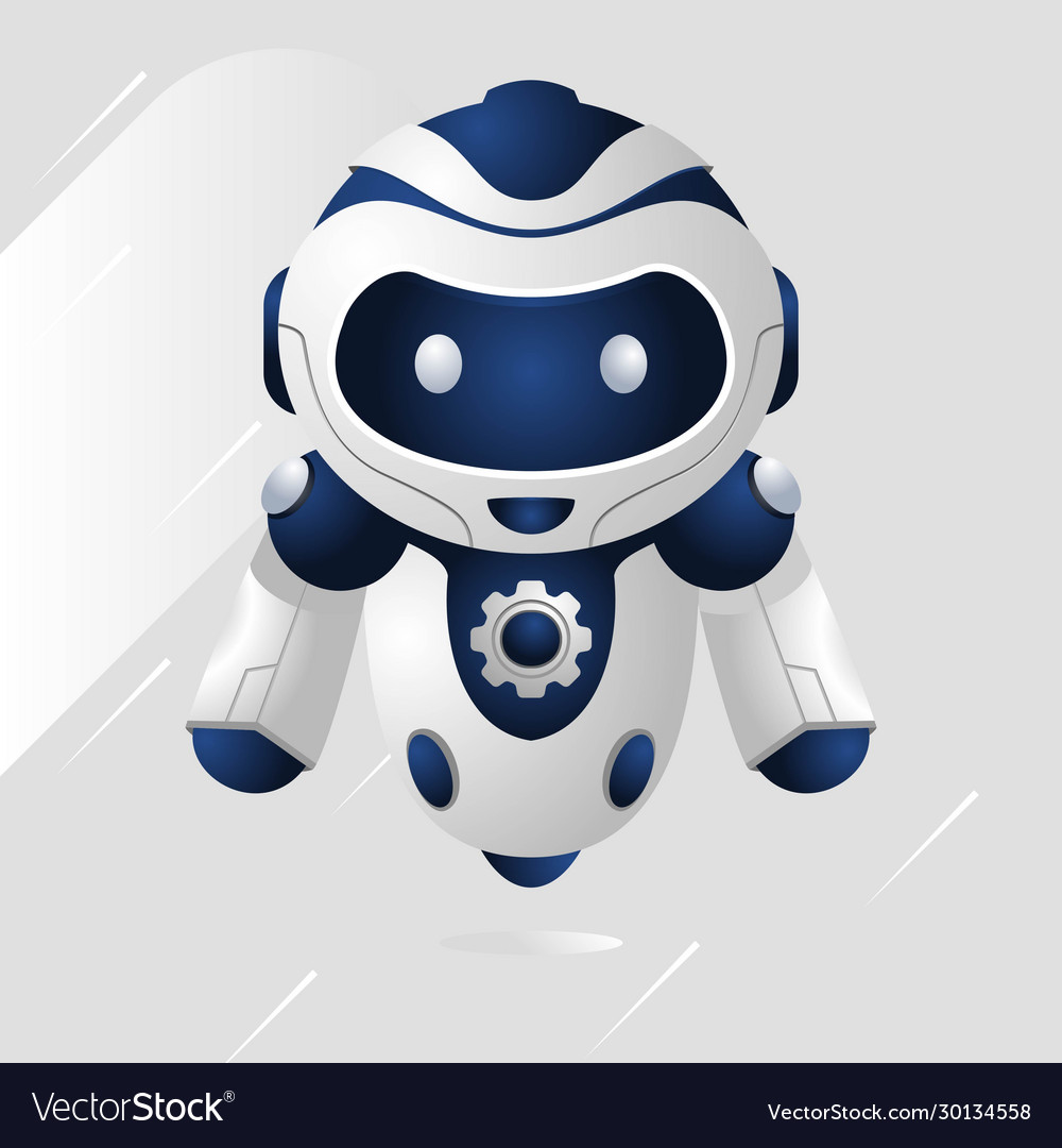 Smart and cool robotic mascot gradient logo