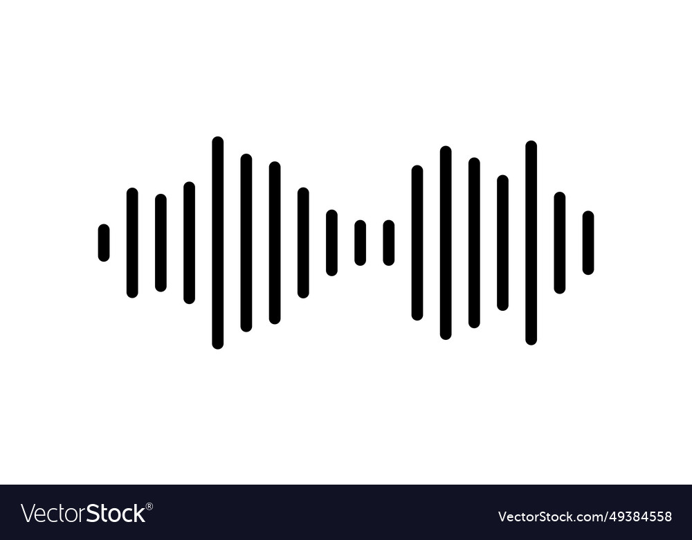 Sound wave or voice message icon music waveform Vector Image