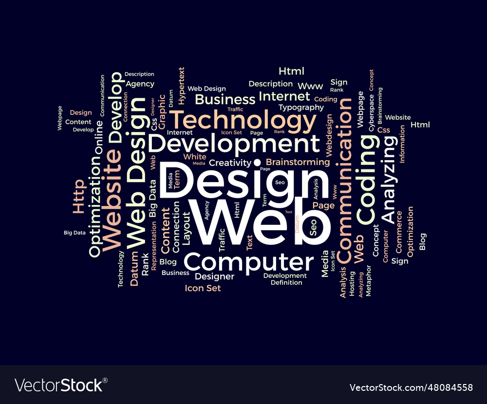 Word cloud background concept for web design Vector Image