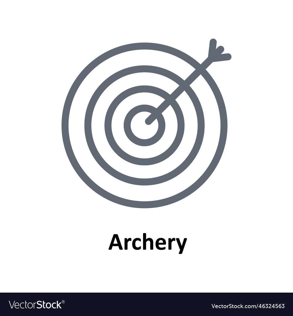 Archery outline icons simple stock illus