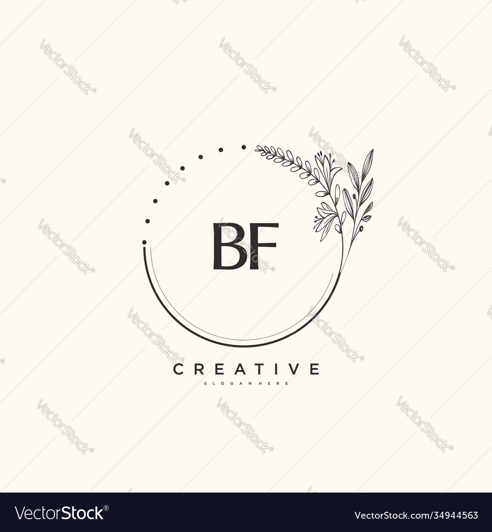 Bf beauty initial logo art handwriting