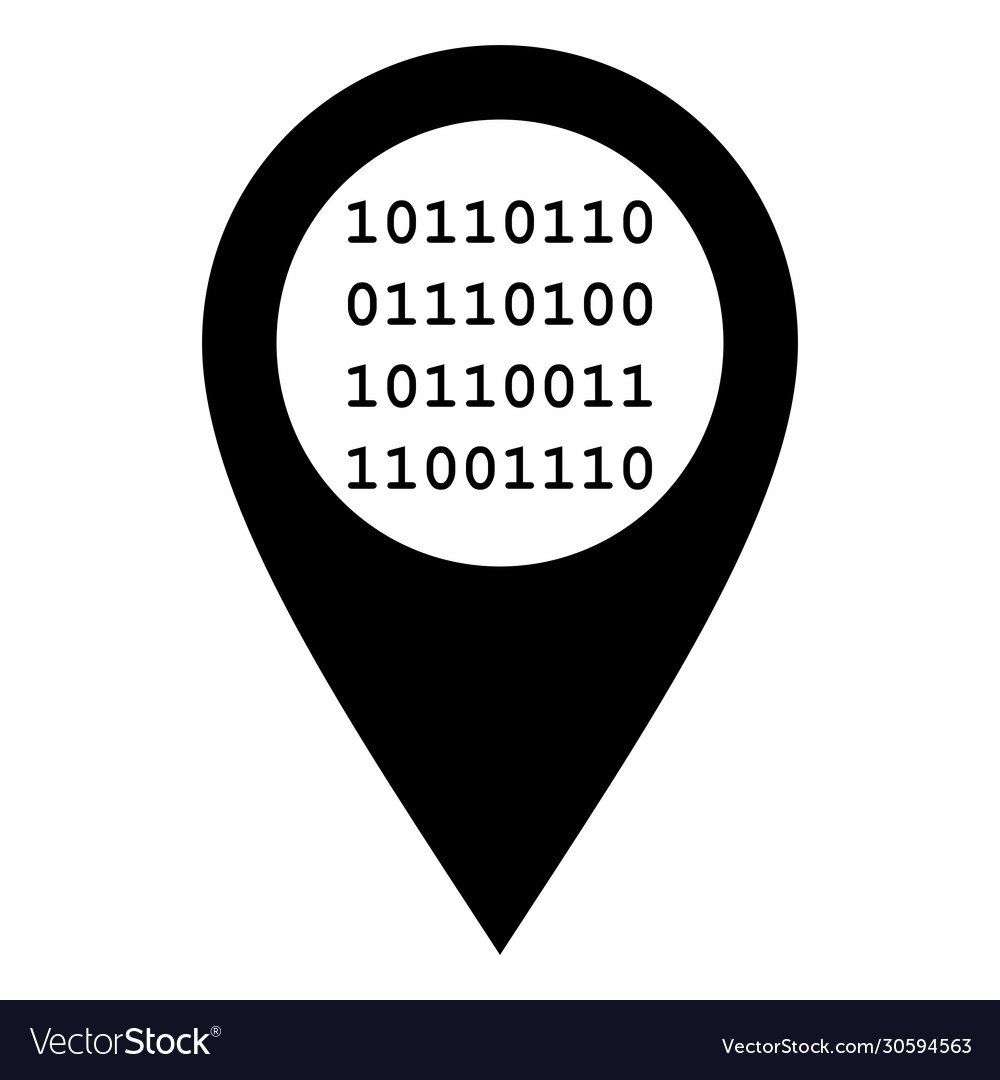 Binary code and location pin
