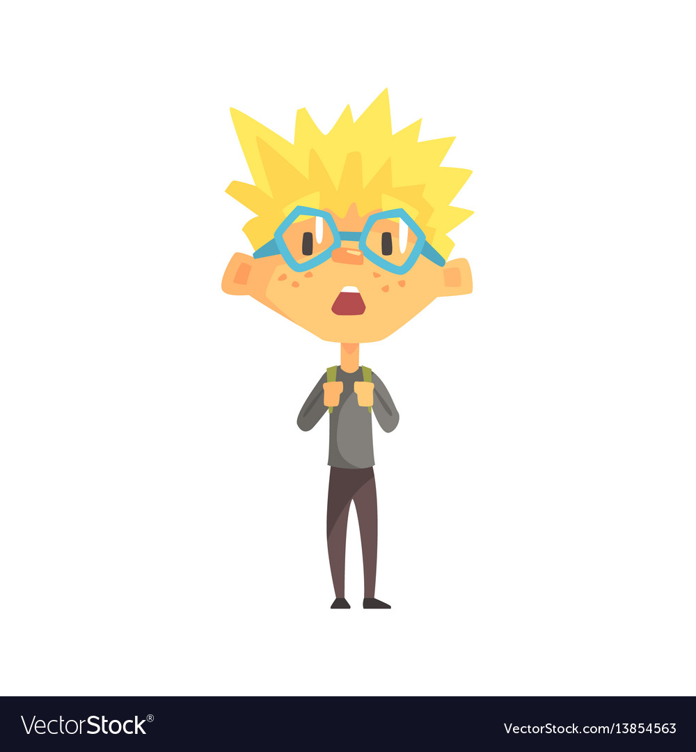 Cartoon character with spiky blonde hair